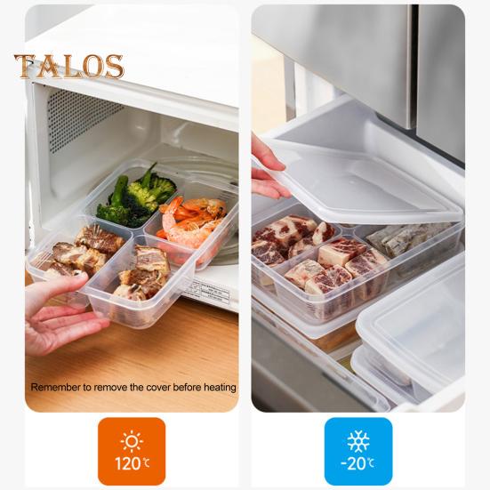 Úložný box Dobře těsnící Potravinářský průhledný 4 přihrádkový úložný box do chladničky Univerzální organizér do kuchyně