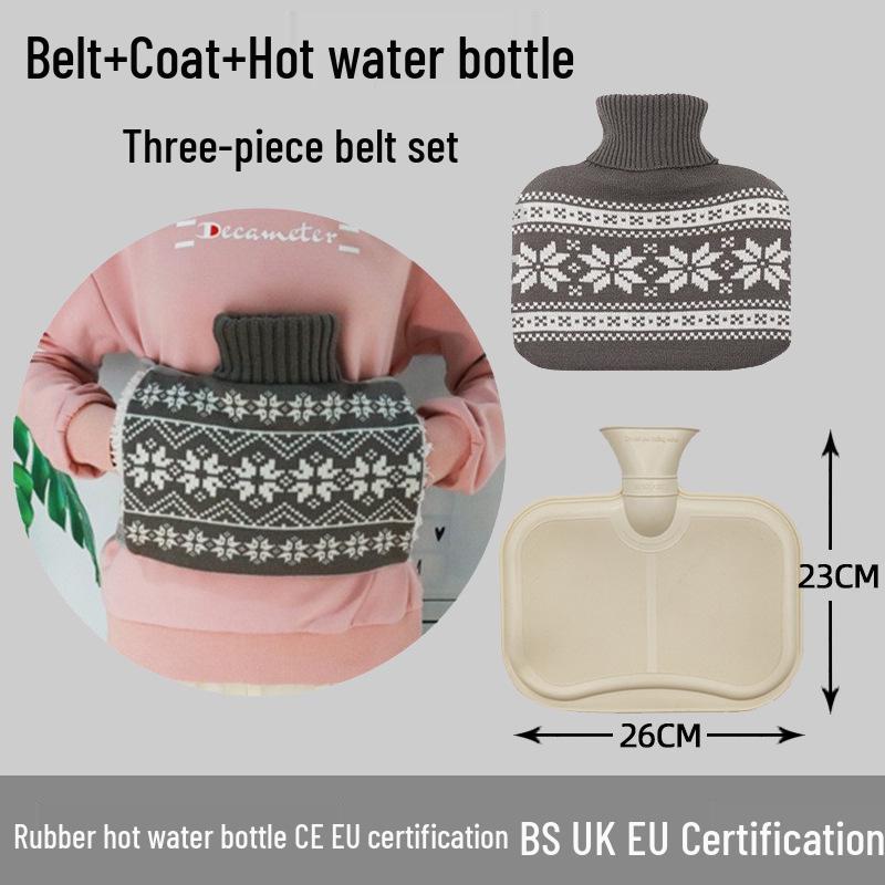 Explosion-Proof Hot Water Bottle: Rubber Design for Stomach and Feet, Long-Lasting Warmth