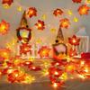 20ft 40 LED Maple Leaf Light String Halloween Thanksgiving Garden Party Decoration Lights Hold On And Flashing