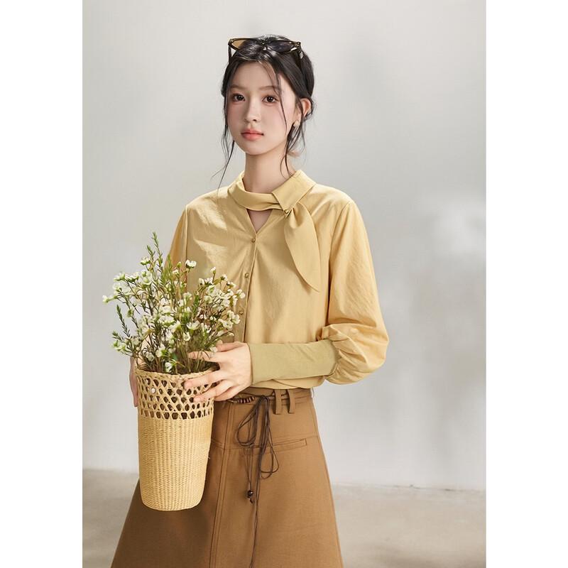 Women s Relaxed Knitted Patchwork Puff Sleeve Blouse L