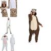 Gemütlicher Unisex Erwachsenen Tier Flanell Onsie Kostüm Pyjama mit Seitentaschen