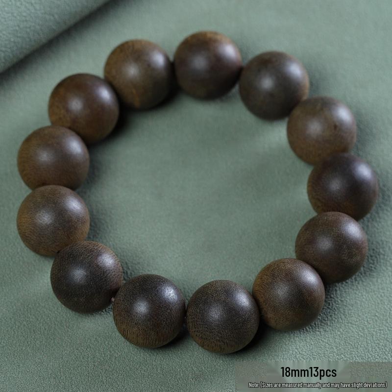 Kalimantan Black Agarwood Buddhist Prayer Bracelet 2.0: 108 Unisex Beads, Sinks In Water