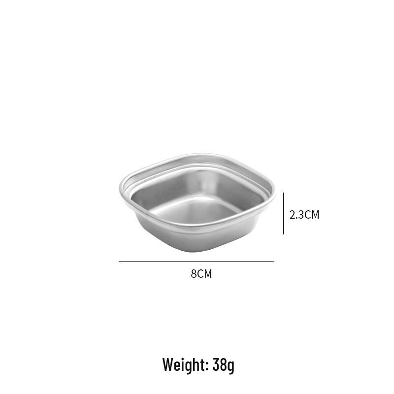 Korean 304 Stainless Steel Two-Compartment Dipping Dish