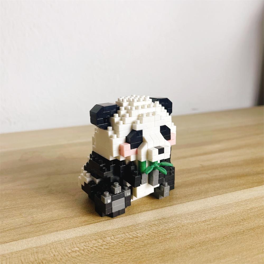 Knew Built Adorable Panda Micro Mini Building Blocks: Various Shape with Charming Apple and Bamboo Perfect Playmate ToysGift