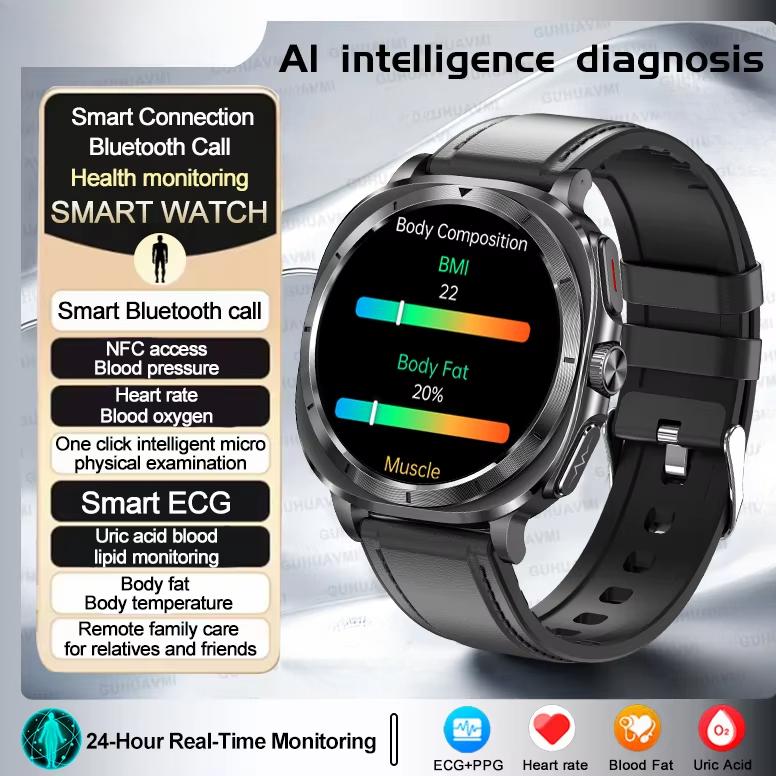 2025 Neue Gesundheitsuhr 7 Ultra Smartwatch Harnsäure Blutfette EKG+PPG Blutdruck Herzfrequenz Smartwatch