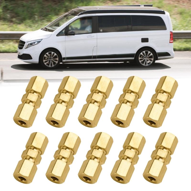 High Strength Brass Flareless Brake Line Fitting 4.76mm Double Thread Brake Line Connectors For Car Truck Compatibility