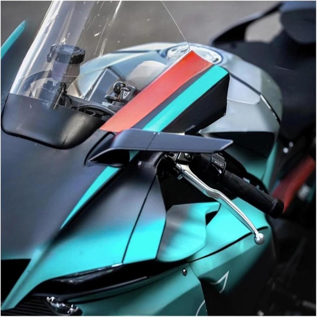 Motorcycle Rearview Mirrors Compatible With Yamaha R1 R1M 2020-2024 Stealth Mirrors Sports Winglets Mirror Kit Adjustable Rearview Mirrors