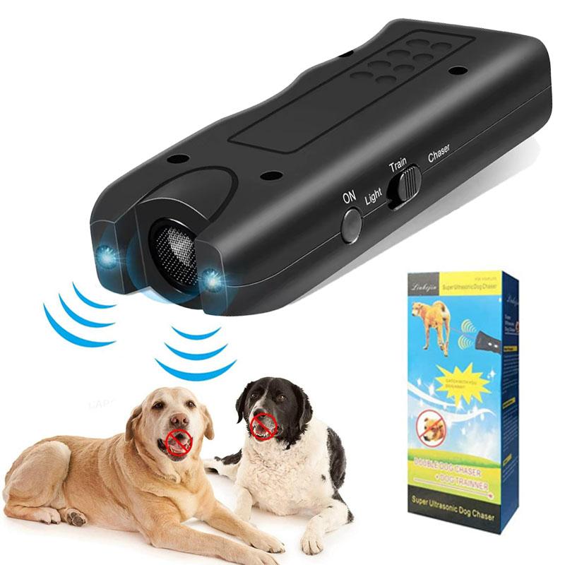 Ultrasonic Dog Repeller Portable Anti-barking Deterrent Handheld Dog Training Device Repel Animals Pet Dog Trainer Witht Battery