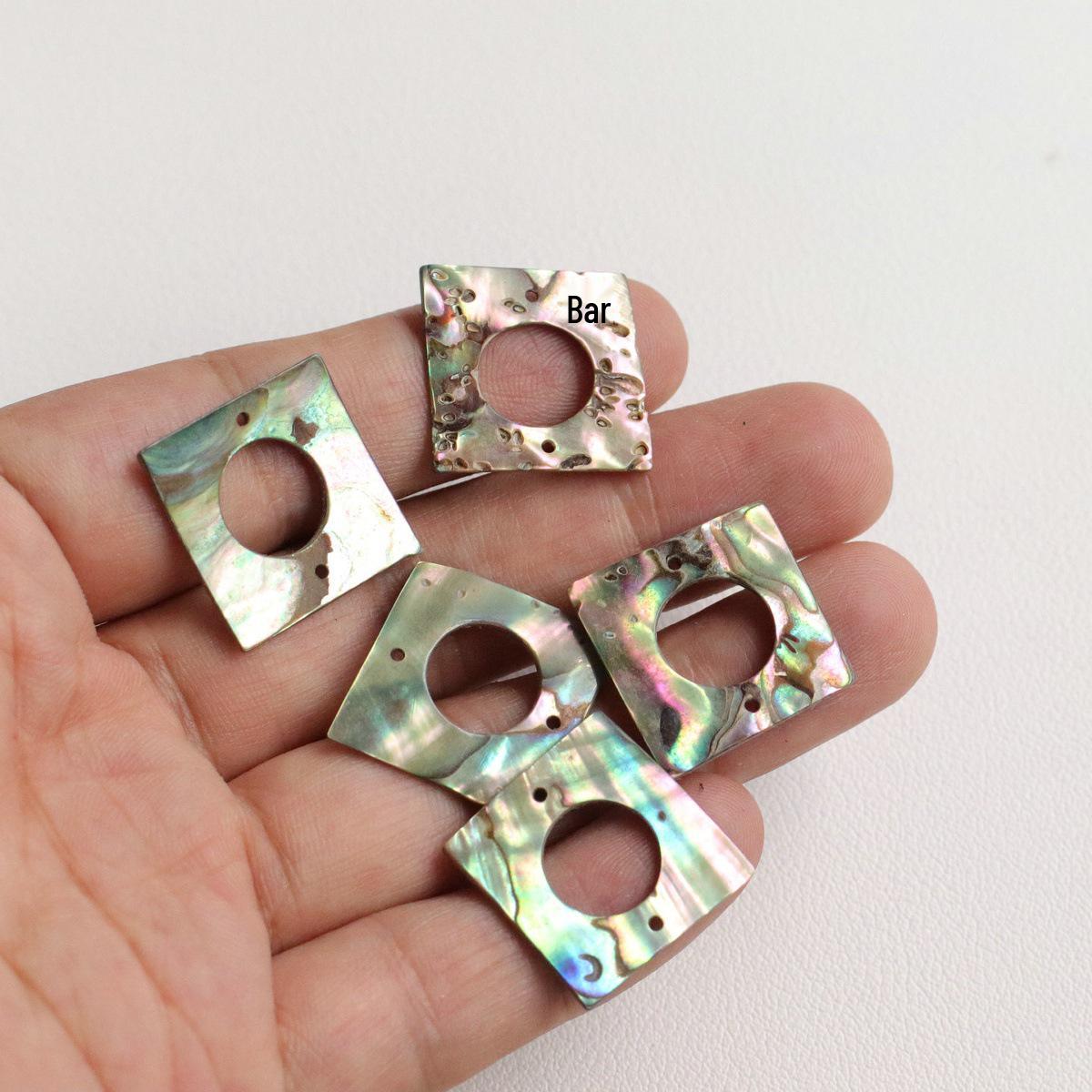 New Zealand Abalone Shell Slices (20-23mm) - Hollow Square for DIY Jewelry Accessories