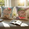 Happy Accompanying Pig Summer Pattern Pillow Case Anti-dustmite Pillowcase Invisible Zipper Silky Short Plush Sofa Cushion Cover