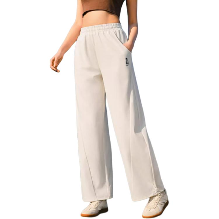 

Anta Loose Fit Casual Simple Solid Color Wide Leg Knitted Sports Pants Women bottoms Warm-Jade-White 962528303-1 XS