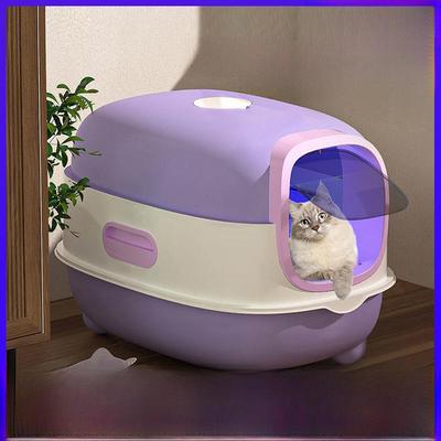 Caixa de Areia Grande Fechada para Gatos com Esterilização UV e Desodorização Automática