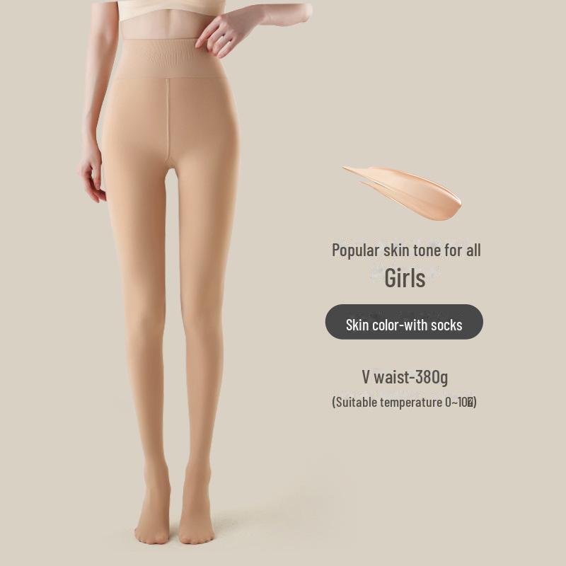 

Наддовгі жіночі чорні легінси голого кольору з оксамитовою обробкою, весна-осінь-зима 360g Tall/with legs [165-185 cm]