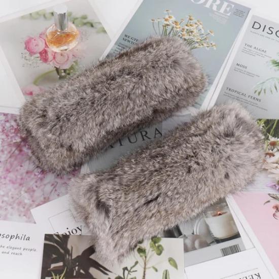 New Brand Women Real Natural Rabbit Fur Mittens Winter Warm Fluffy Lady Real Rabbit Fur Gloves Knitted Good Elastic Fur Glove