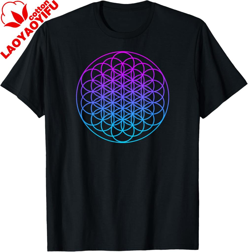 Sacred Geometry Shirt Flower Of Life Tshirt Unisexs And Unisexs 100 Cotton Shortsleeved Shirt Couple Y2k Graphic Tee