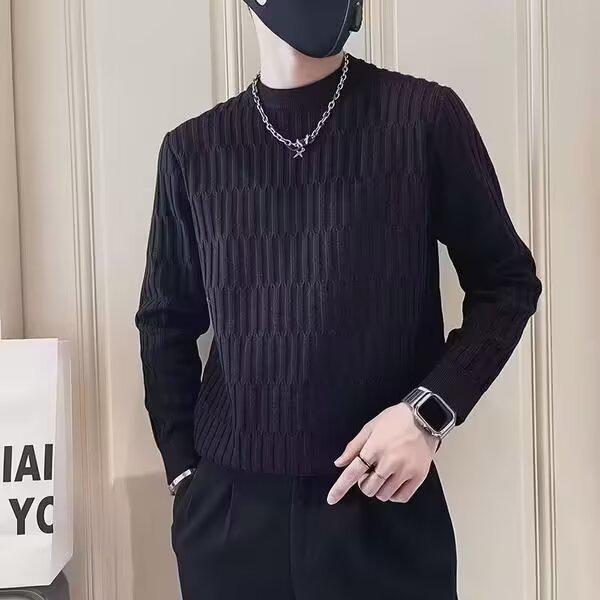 

Men s High-End Trendy Spring Hoodie: Cool Texture, Long Sleeve Base Layer Top Extra Large чорний