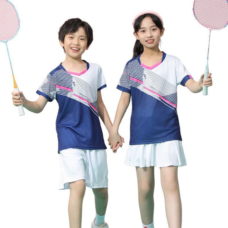Kids Quick-Dry Badminton Table Tennis Sport Set Boys Girls Athletic Training Outfit Lightweight