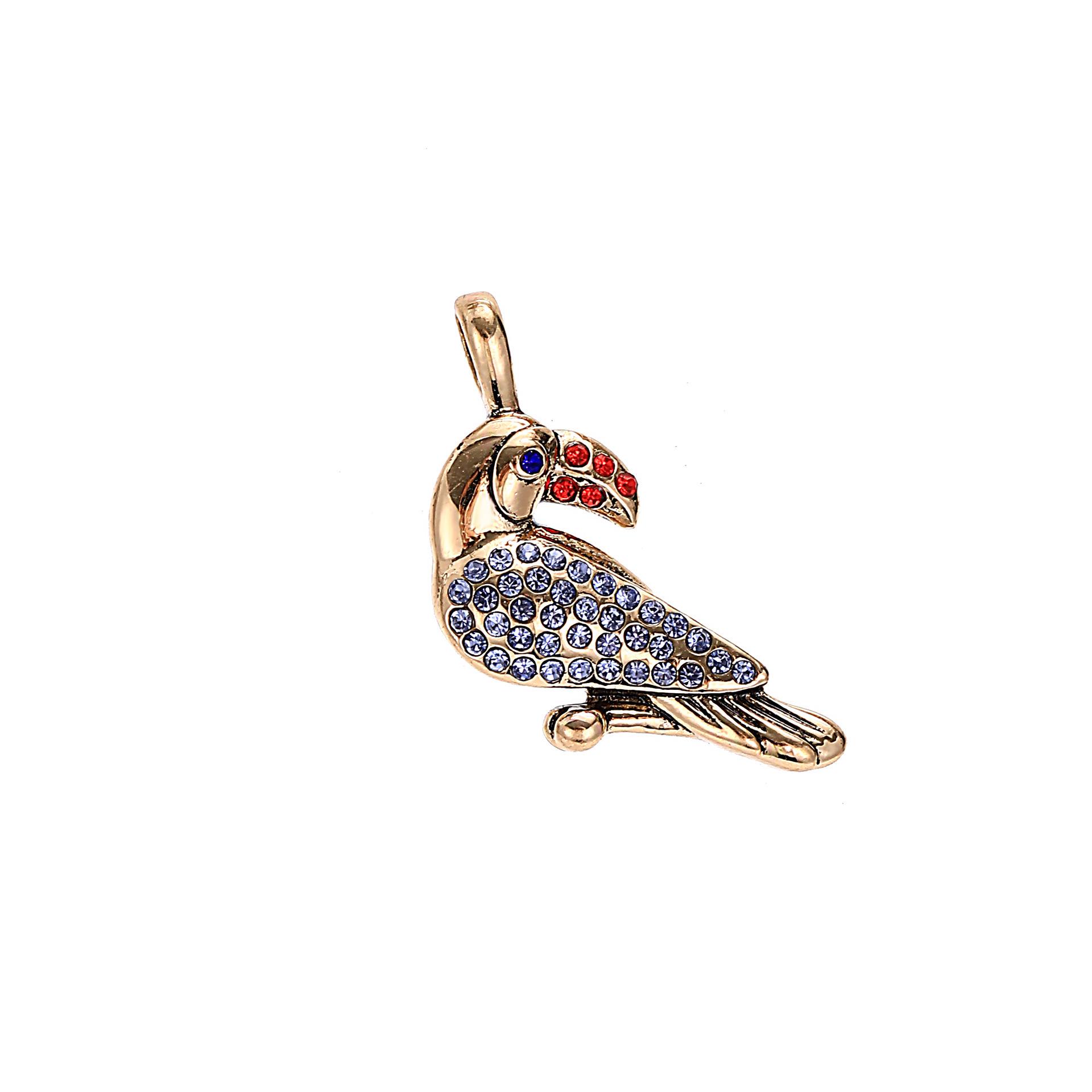 Watermelon & Elephant Zircon Pendant Necklace in 18K Gold Gold