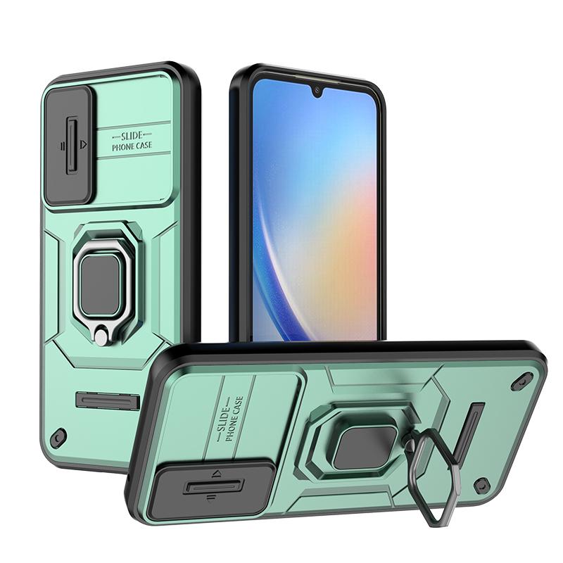 For Samsung A14 A24 A34 A54 Case Slide Camera Armor Holder Ring Phone Case For Samsung Galaxy A54 A 14 24 34 54 5G Back Cover