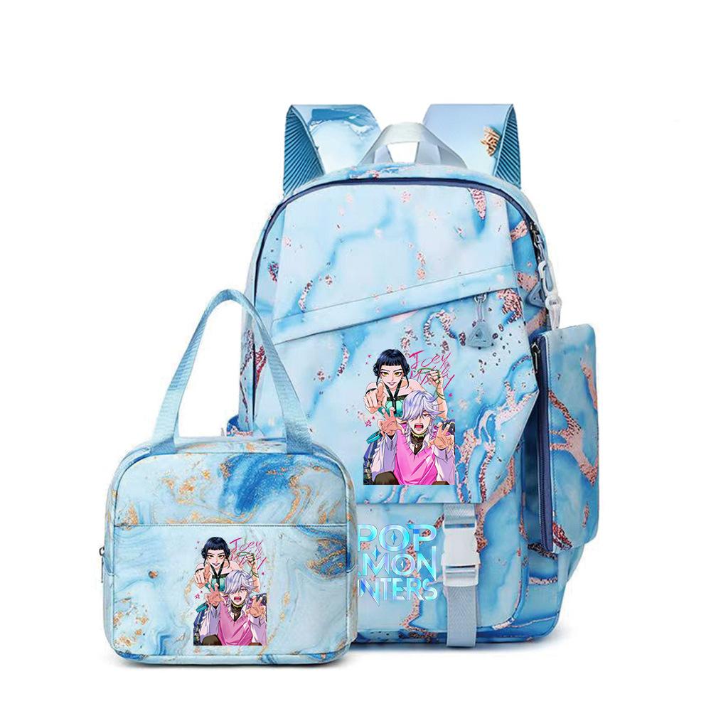 Witch Hunters Three-Piece Backpack Kpop Demon Unters Printed Backpack Lunch Bag