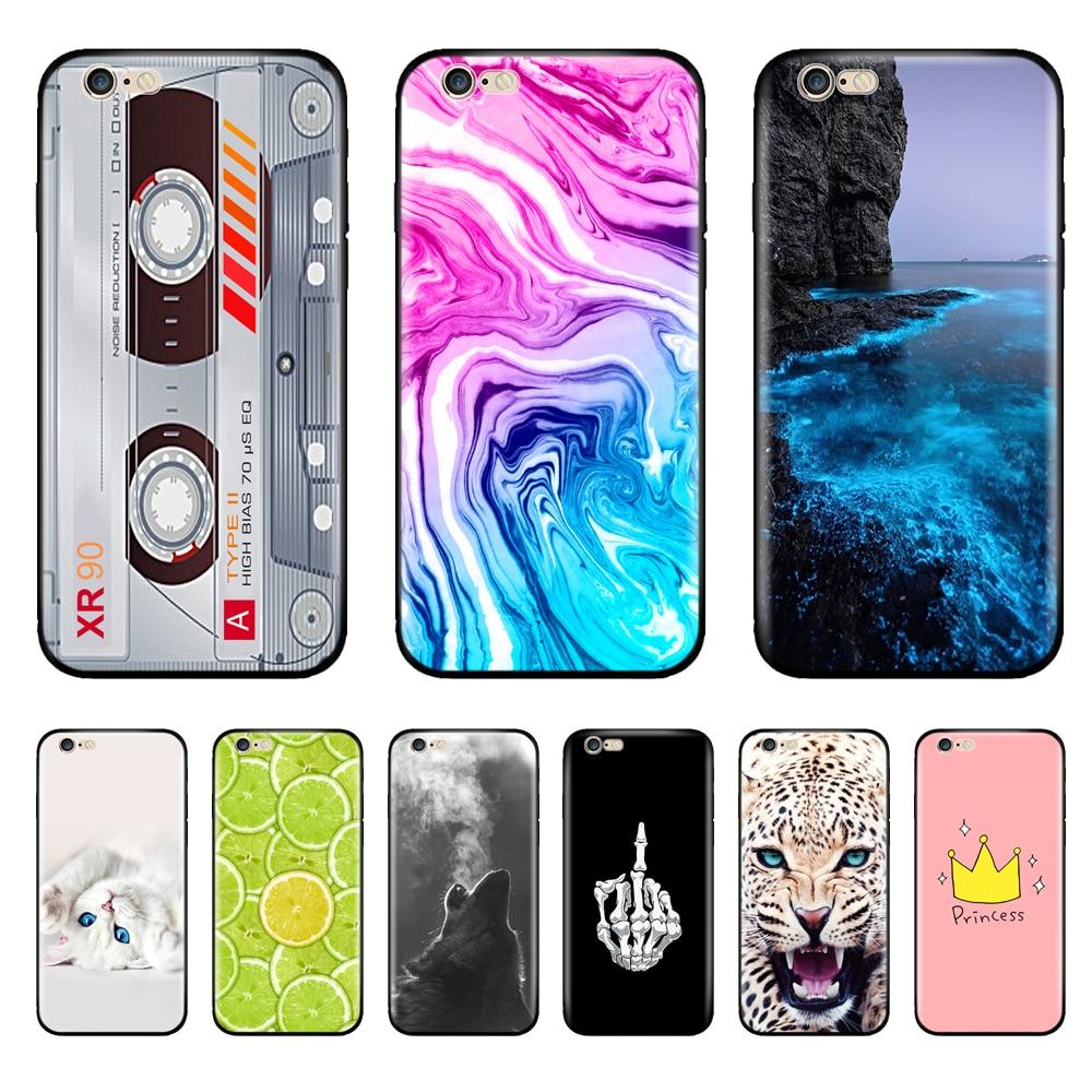 For Iphone 5s 5 S Se 2016 4.0" Case Silicon Soft Phone Cover On Apple iPhone 6s 6 S Plus Funda Coque Shell Bumper Black Tpu Case
