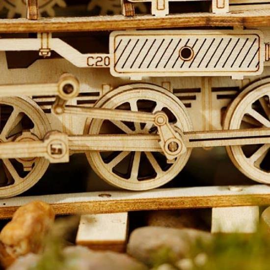 3D Wooden Puzzle Ornament Series Steam with Japanese Instructions Tsukurundesu® (Freight Locomotive)