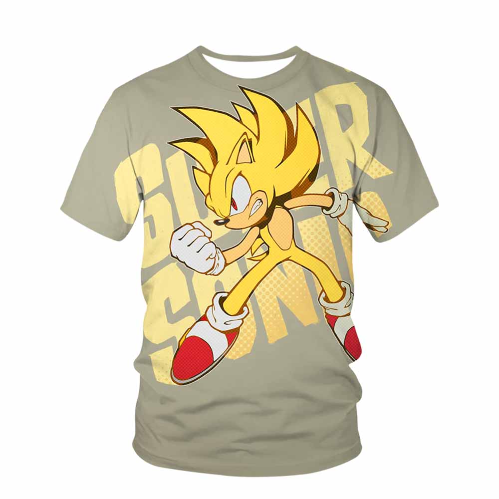 Men T-shirt Children's Clothes Movie Sonic 3D for Kids Boys and Girls Cartoon Printing Animation Cosplay Clothing