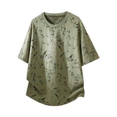 Short-sleeved T-shirt For Men, Mercerized Cotton Round Neck Half-sleeved T-shirt, Loose Casual Top