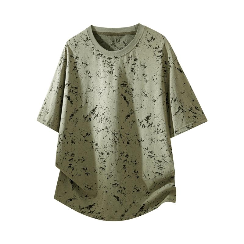 

Short-sleeved T-shirt For Men, Mercerized Cotton Round Neck Half-sleeved T-shirt, Loose Casual Top 3XL