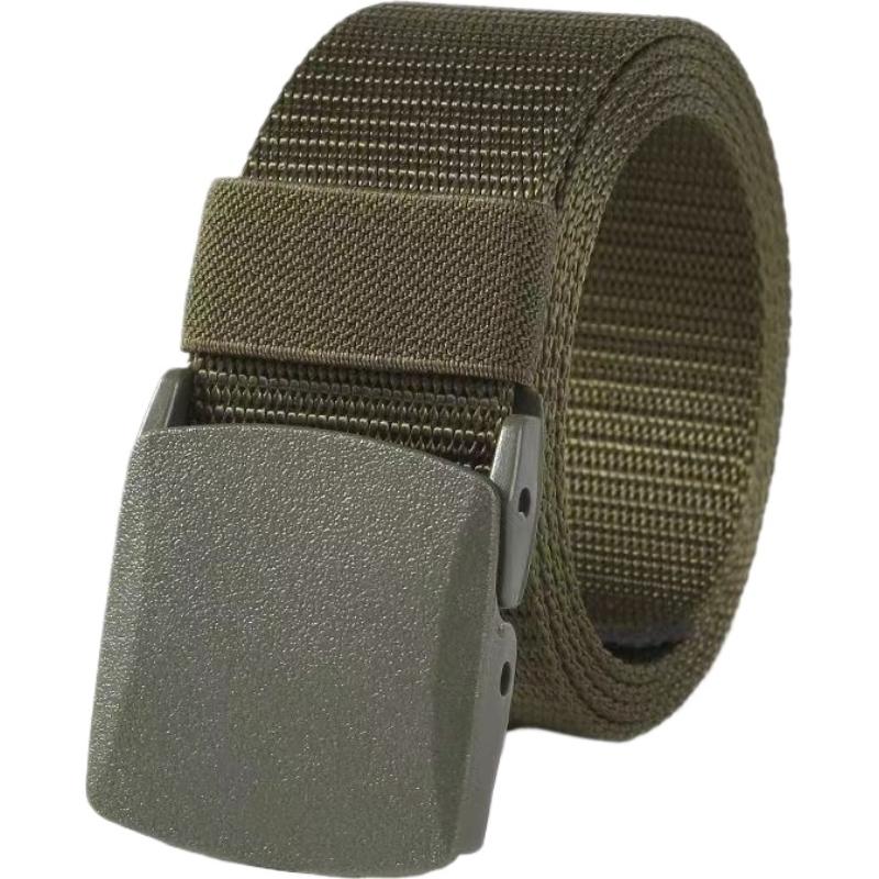 Nylon Canvas Web Belt for Men, Elastic Belt Fit Hiking Outdoor Military Buckle Belt Stretch Quick Release Belt Plastic Buckle
