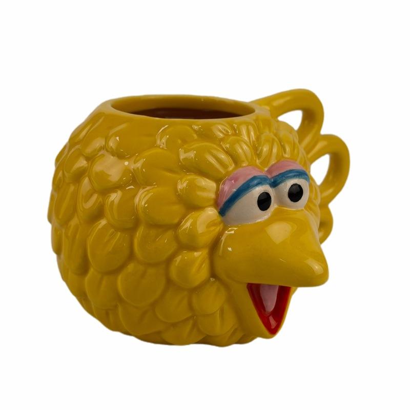 Cute couple standing side by side birds 3D stereoscopic bird ceramic mug, creative water cup, hand-painted 3D animal cup