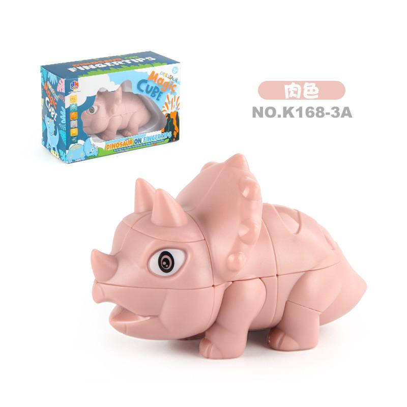 Colorful Dinosaur Cube Educational Puzzle Toy For Kids With Smooth Rotating Design