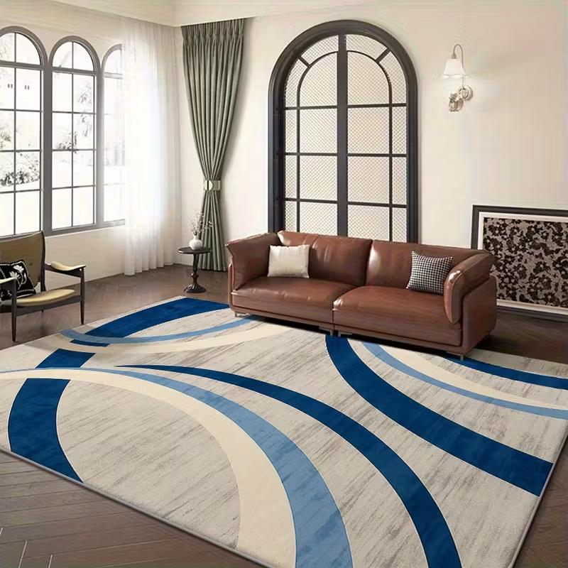 Modern Geometric Living Room Carpet, Simple Sofa Coffee Table Pad, Bedroom Closet Large Area Carpet, Home Decoration