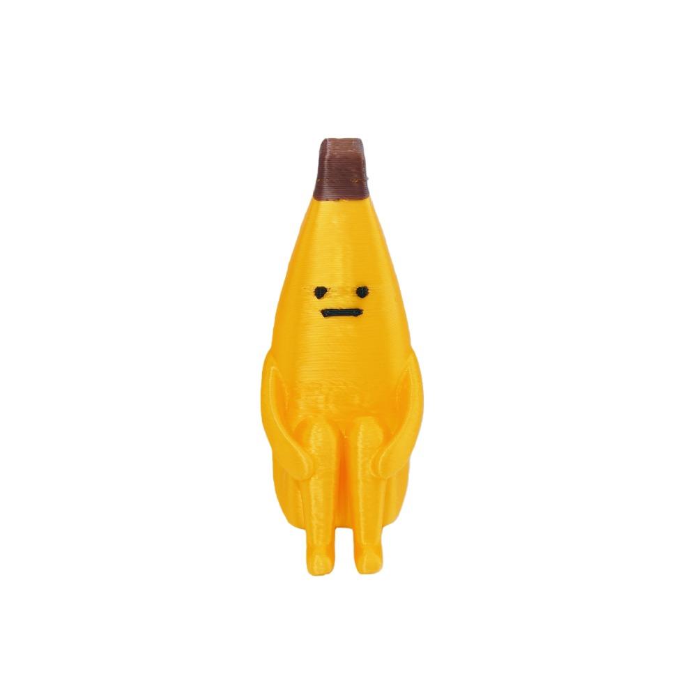 

Kawaii PLA Material Anxious Banana Ornaments Yellow DIY Decor Mini Model Desktop Banana Figures Statue Home Decoration жёлтый