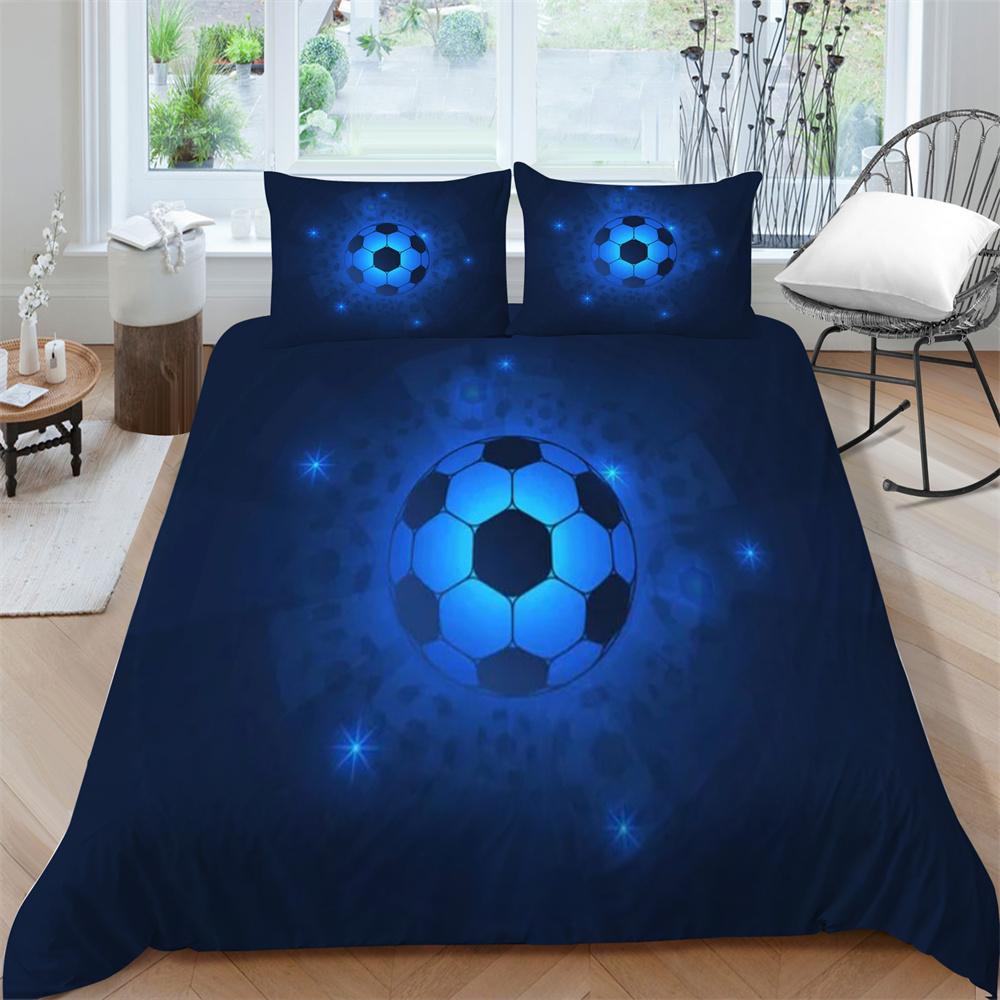 Bed Set Sports Style Duvet Cover Set Soccer Printed Quilt Cover Set Teens King Queen Size Bedding Fashion Cover Suit Luxury Bedding Cover