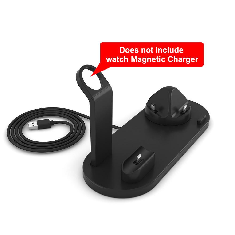 10w trådløs ladestasjon 4 i 1 for Iphone 11 12 13 14 Airpods Pro Stand Hurtiglading for Apple Watch 7 6