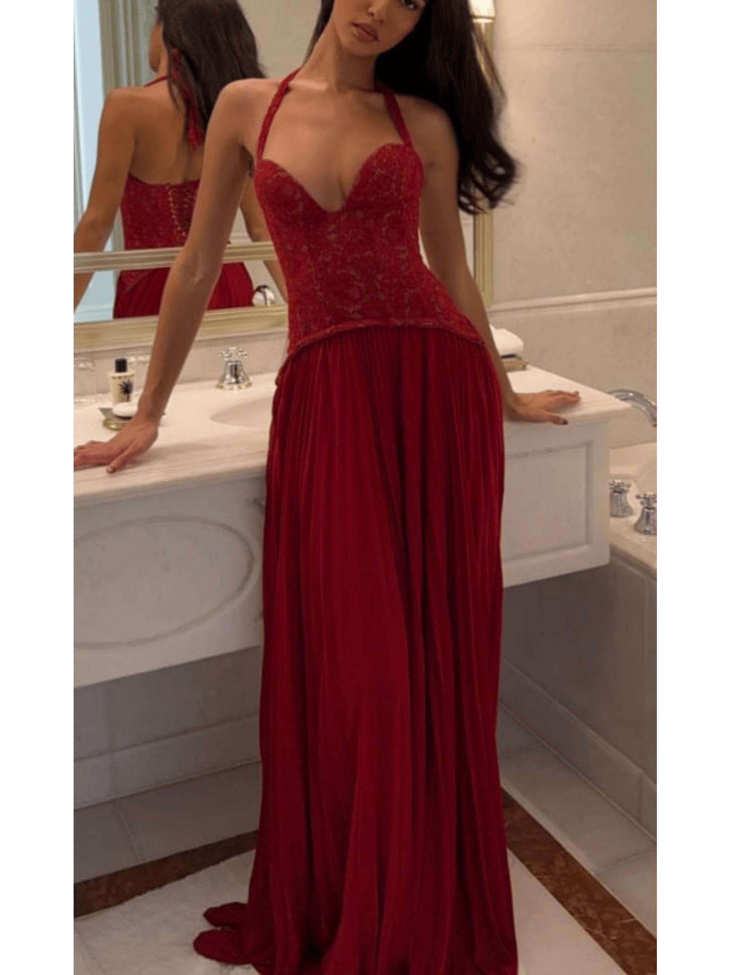 European and American Women s Sexy Halter Backless Ruched Camisole Dress S