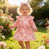 European & American Baby Striped Long-Sleeve Top, Floral Suspender Skirt & Headband Set for Spring & Autumn Girls