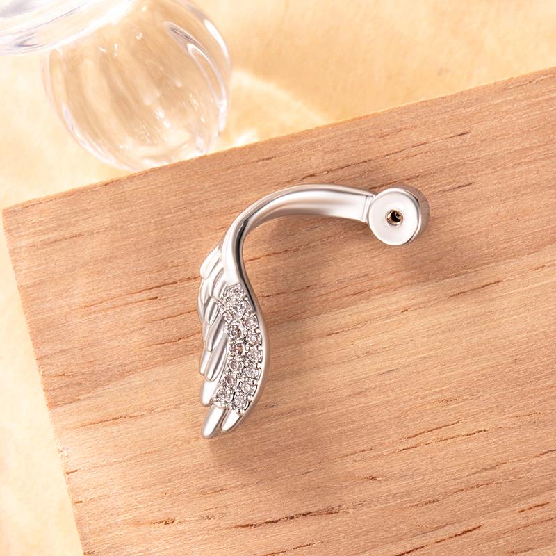 Henson Zircon Wing Korean High-End Handmade DIY Earrings (0.8/1.2 Mouth)