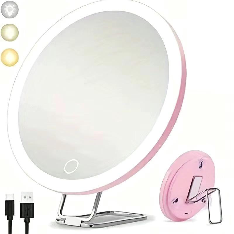 6-дюймовое светодиодное зеркало для макияжа с вращающейся подставкой, 10-кратное/20-кратное/30-кратное увеличение, зеркало для бритья 5X magnification + stand