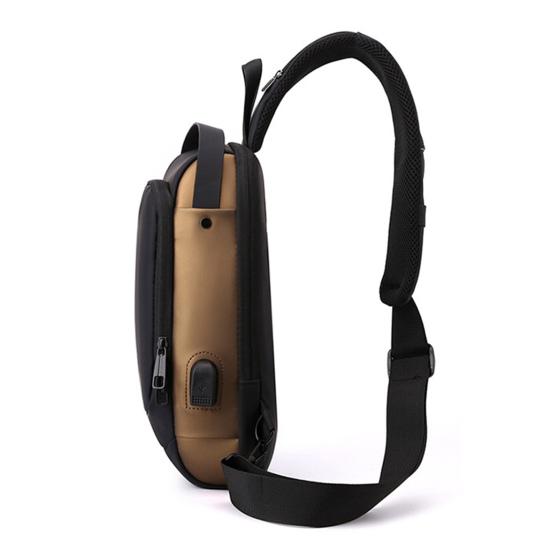 Anti-theft Crossbody Bag Shoulder Backpack with USB Charging Port Waterproof Sports Sling with Lock for Men And Women Travel Camping Daily Use
