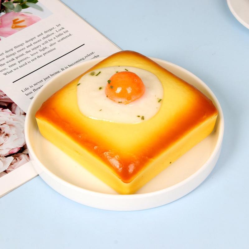 

Fried Egg Toast Squishy Toy, Slow Rising Squeeze Bread Toy, Stress Relief Hand Relax Fidget Toy For Kids Adults жёлтый