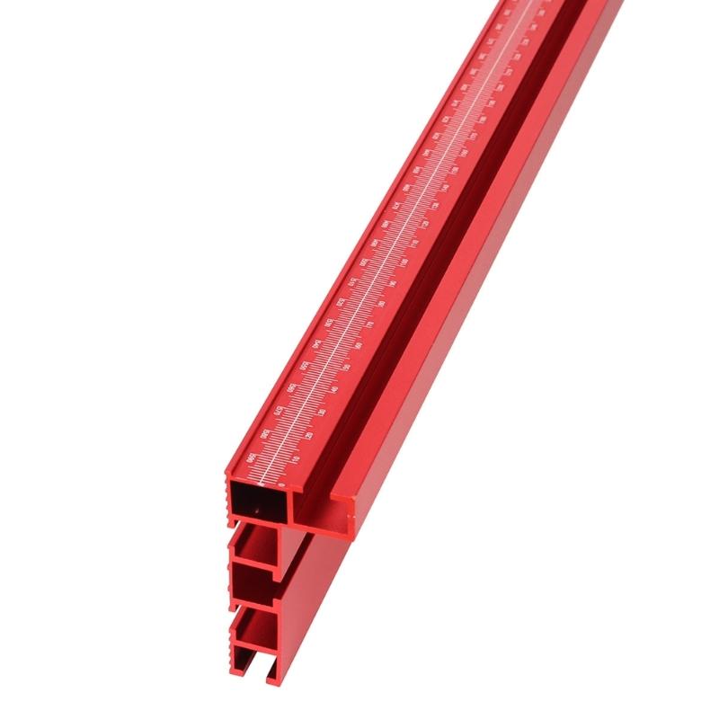 Gard cu ecartament de unghi 75 Tip Mitra T-Track Gard cu profil din aluminiu Gard cu oglinda pentru prelucrarea lemnului cu scara pentru masa de router