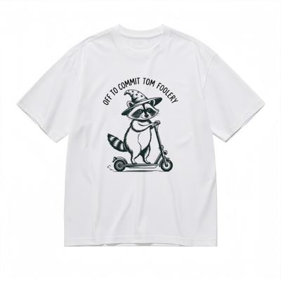 Men's Classic T-Shirt Wizard Hat Raccoon Graphic Off To Commit Tom Foolery Tee