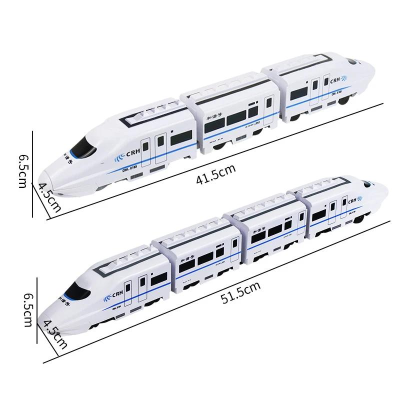 Kids DIY Simulation High Speed Railway Train Toy Car Electric Sound Light Model Train Educational Toys for Boys Girls Gift