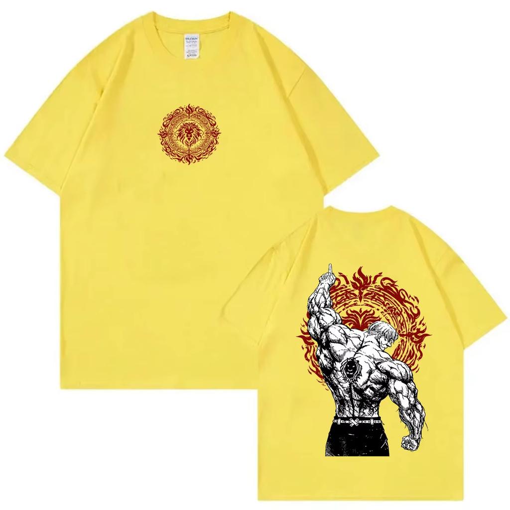 Summer nime The Seven Deadly Sins Lions Sin of Pride Escanor Print T Shirts Unisex Women Oversized Tshirt Hip Hop Streetwear Top