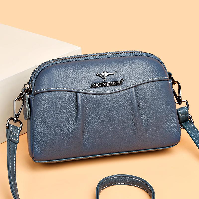 Women's Monochromatic Leather Crossbody Bags  Genuine Leather  Female Shoulder Bag  Designer Bags