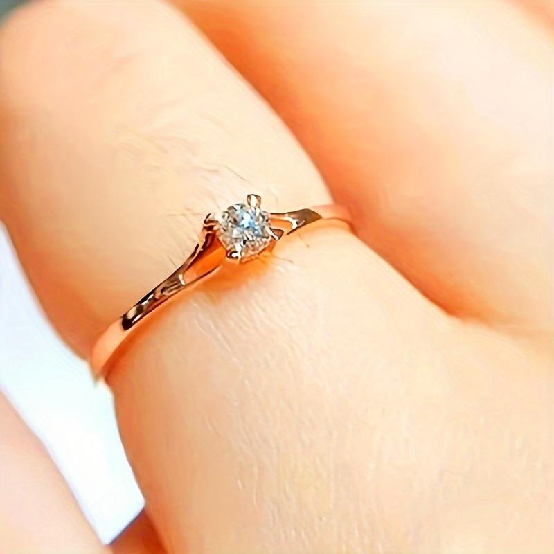 Minimalist Brilliant Cubic Zirconia 925 Sterling Silver Wedding Rings for Women Simple and Elegant Engagement Rings Jewelry