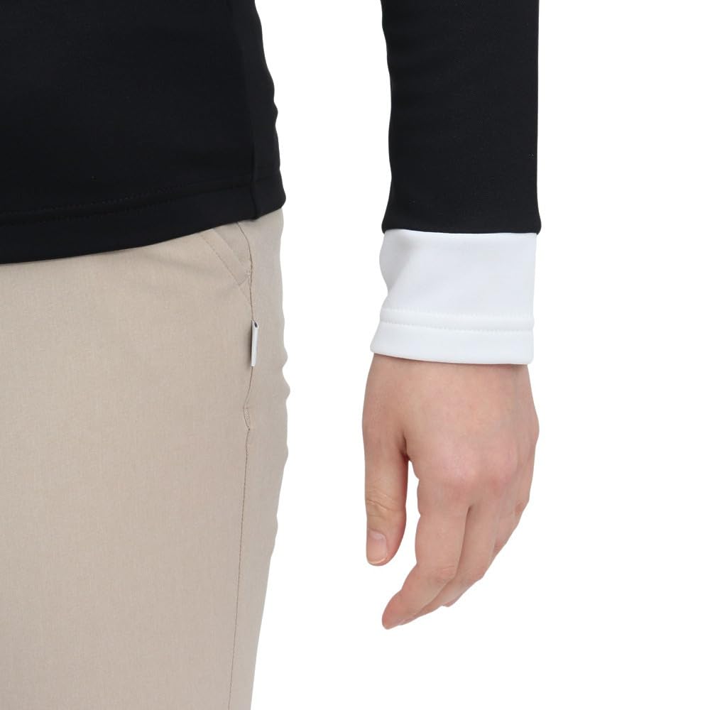 New Balance Long Sleeve Mock Neck Golf Shirt Size 2 Black Women's (Stretchable, Light-Absorbing, Heat-Generating) - (L) - (012-4267504)