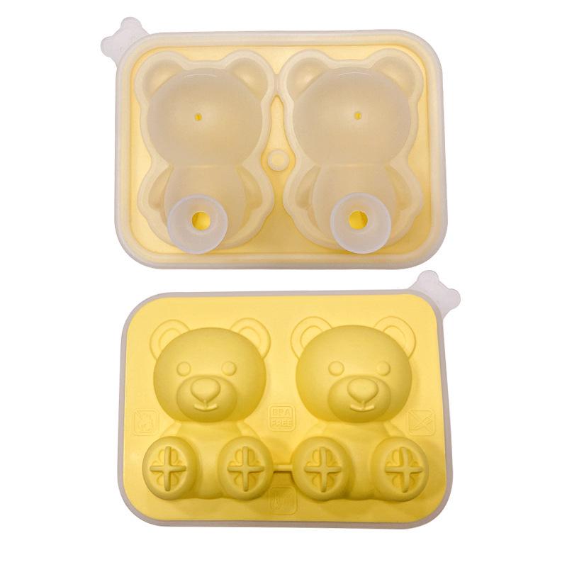 Little Bear Easy-Release Silicone Ice Cube Tray for Iced Tea & Beer - Low Temp Resistant